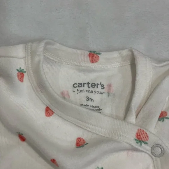 Carter's White and Red Strawberry Print set - Picture 4 of 7